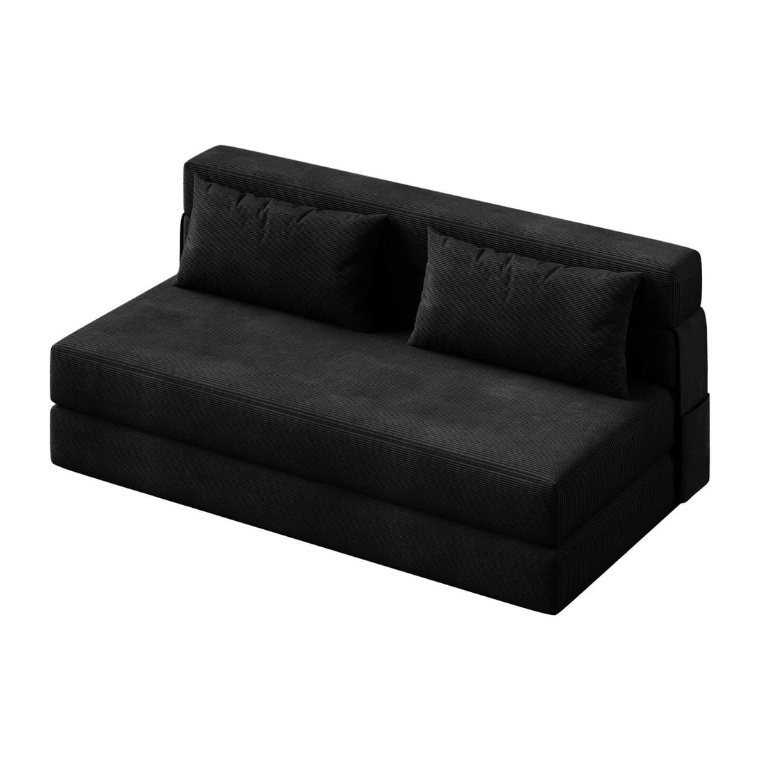 Garvee Schlafsofa aus Leinenstoff in Schwarz, ca. 203 cm, Klein, klappbar, für Wohnzimmer und Schlafzimmer
