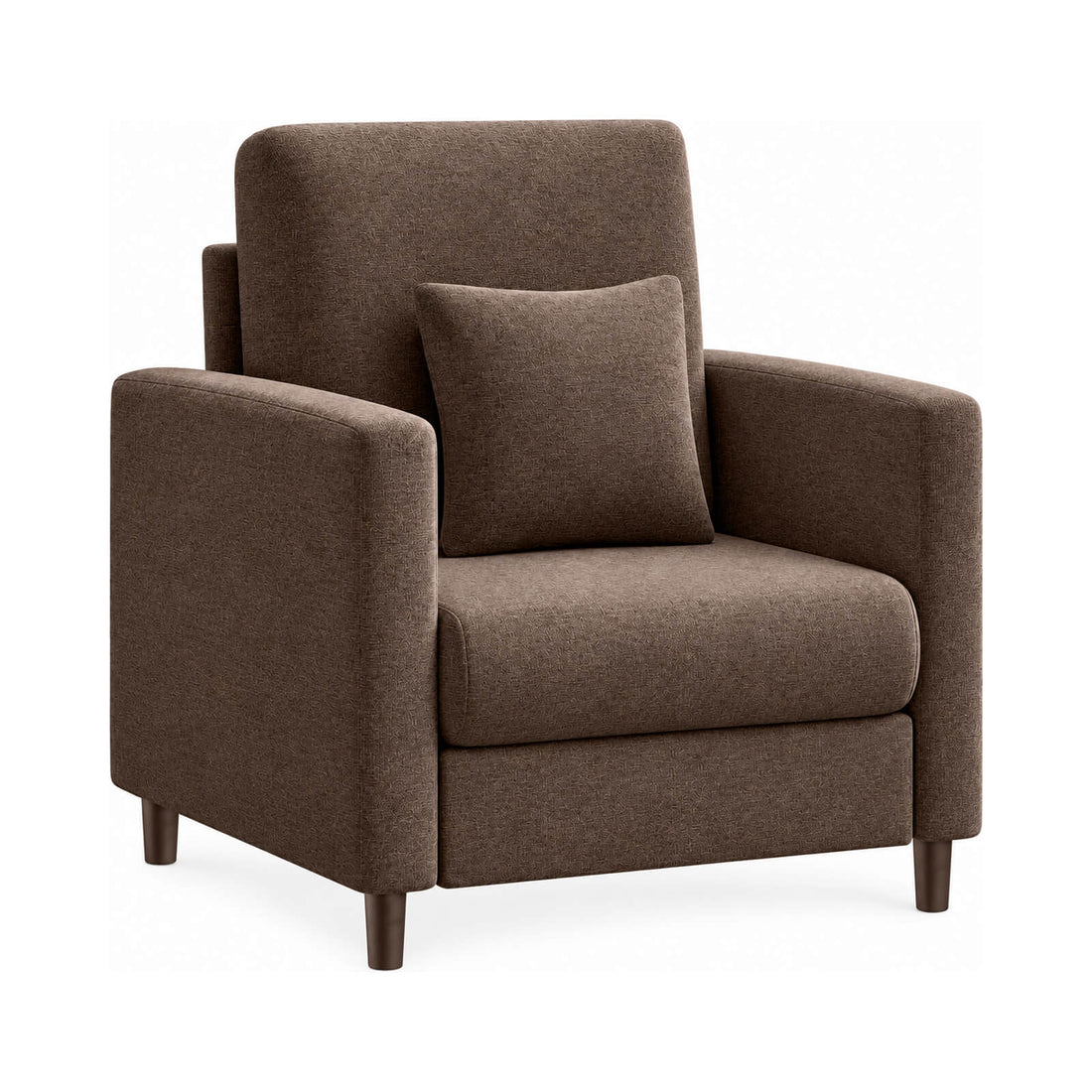 GARVEE 1-Sitzer Sofa aus Teddystoff, modular mit Sitz- & Liegefunktion, Federpolsterung, 86 cm, Braun