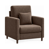 GARVEE 1-Sitzer Sofa aus Teddystoff, modular mit Sitz- & Liegefunktion, Federpolsterung, 86 cm, Braun - Braun