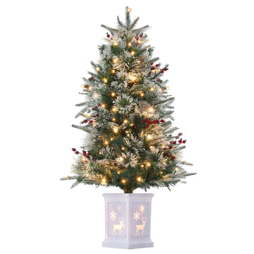 Künstlicher Weihnachtsbaum mit Beleuchtung und Leuchtsockel