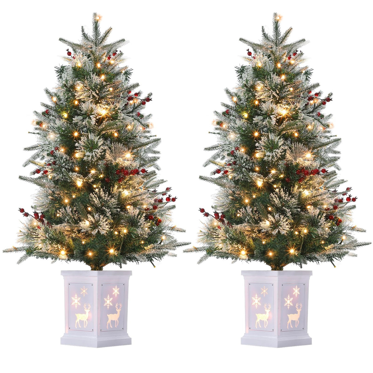 Künstlicher Weihnachtsbaum mit warmweißer LED-Beleuchtung