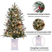 Schneebedeckte Zweige, Beeren und 78 warmweiße LEDs