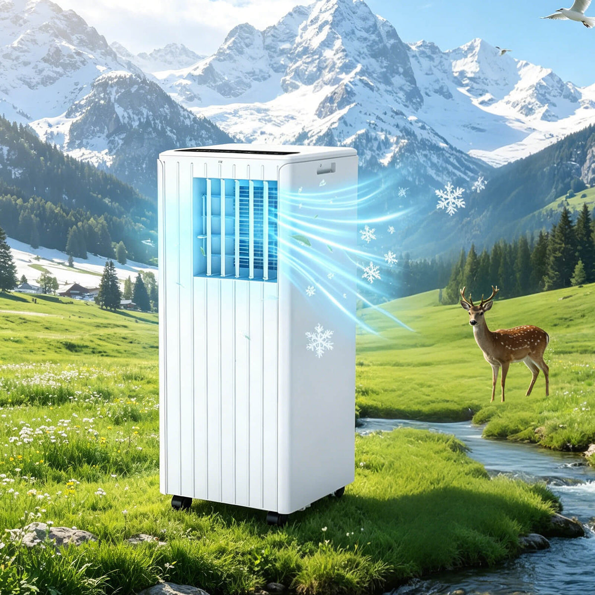 GARVEE Mobile Klimaanlage 9000 BTU, Energieeffizientes Klimagerät mit Kühl-, Entfeuchtungs- & Ventilatorfunktion, Leiser Betrieb, Kompakt für Zuhause & Büro