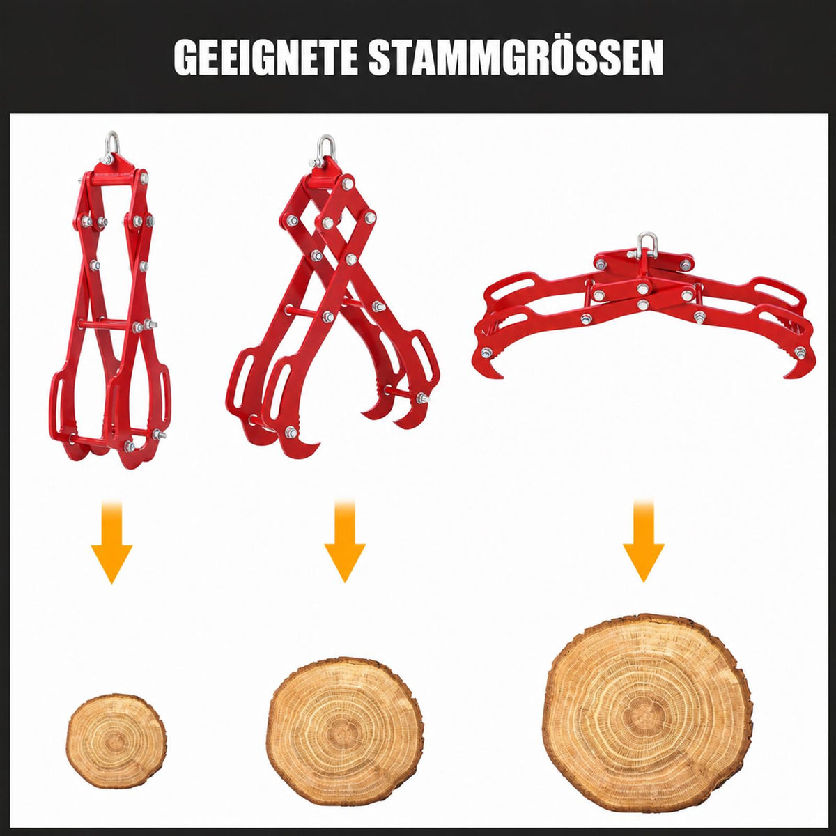 Forstzange für unterschiedliche Stammgrößen