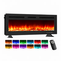 Garvee 152cm Elektrokamin mit Heizung, 900W/1800W, 12 Flammenfarben, Fernbedienung & App, Wand-/Einbau-/Standkamin, Schwarz