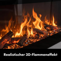 Garvee 102cm Elektrokamin mit Heizung, 750W/1800W, 12 Flammenfarben, Fernbedienung & App, Wand-/Einbau-/Standkamin, Schwarz