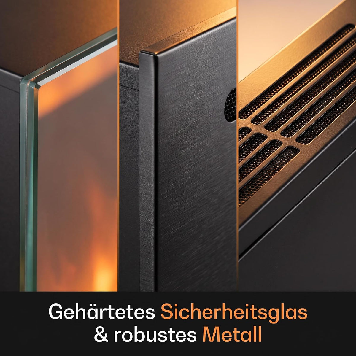 Garvee 102cm Elektrokamin mit Heizung, 750W/1800W, 12 Flammenfarben, Fernbedienung & App, Wand-/Einbau-/Standkamin, Schwarz