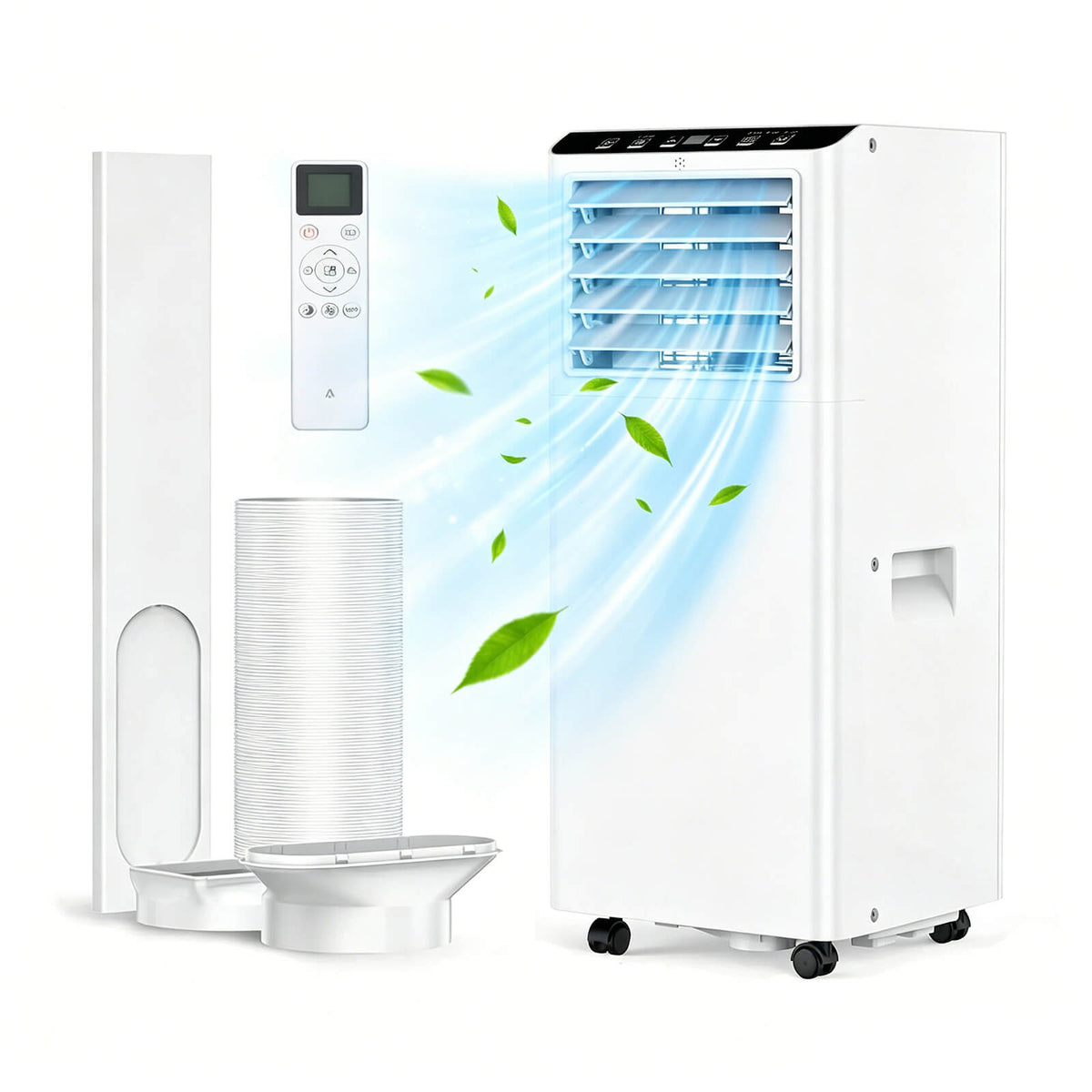 GARVEE Mobile Klimaanlage 9000 BTU, 3-in-1 Klimagerät mit Kühl-, Entfeuchtungs- & Ventilatorfunktion, 2-stufiger Lüfter, Schlafmodus, Fensterkit & Abluftschlauch, Fernbedienung für Zuhause & Büro