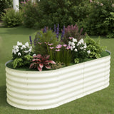 Garvee Hochbeet Metall 183 x 90 x 60 cm, Verzinkt, Rostbeständig, Extra Tief, Beige, 1er Set - Beige