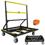 Garvee Plattenwagen Klappbar, bis 1000 kg Tragkraft mit Ausziehbarer Ladefläche, Stahl Transportwagen für Gipskartonplatten, Sperrholz, Glas und Fliesen - Gelb