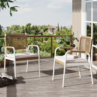 Garvee Esszimmerstühle 4er-Set, pflegeleicht, abnehmbar, Metall, Modern, Weiß