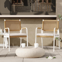 Garvee Esszimmerstühle 4er-Set, pflegeleicht, abnehmbar, Metall, Modern, Weiß