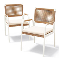 Garvee Esszimmerstühle 4er-Set, pflegeleicht, abnehmbar, Metall, Modern, Weiß