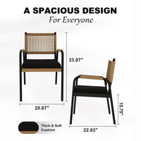 Garvee Esszimmerstühle 2er-Set, pflegeleicht, Metall, Modern, Schwarz