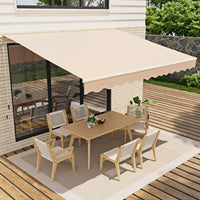Garvee Markise 3×2.5 m, Aluminiumrahmen, Wasserdicht, UV-Schutz, Für Terrasse & Balkon, Beige