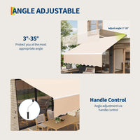 Garvee Markise 3×2.5 m, Aluminiumrahmen, Wasserdicht, UV-Schutz, Für Terrasse & Balkon, Beige