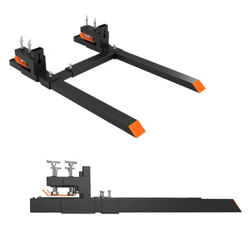 Garvee 150 cm Schwerlast-Palettengabel zum Anklemmen, 1814 kg Tragkraft, 114 cm Arbeitstiefe und 45–88 cm Gabelabstand für Traktor und Minilader