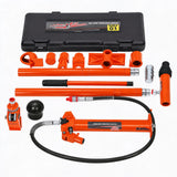 Garvee 10 t Hydraulik-Richtsatz mit Handpumpe, Hydraulikzylinder, Hochdruckschlauch und Aufsätzen für Richt-, Spreiz- und Hebearbeiten, Orange - Orange