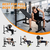 Garvee Olympic Weight Bench Verstellbar Mit Beinverlängerung & Curl Pad Für Heimtraining, Metallstruktur, Faltbar, Lederpolster, Stabil, 330 LB Kapazität