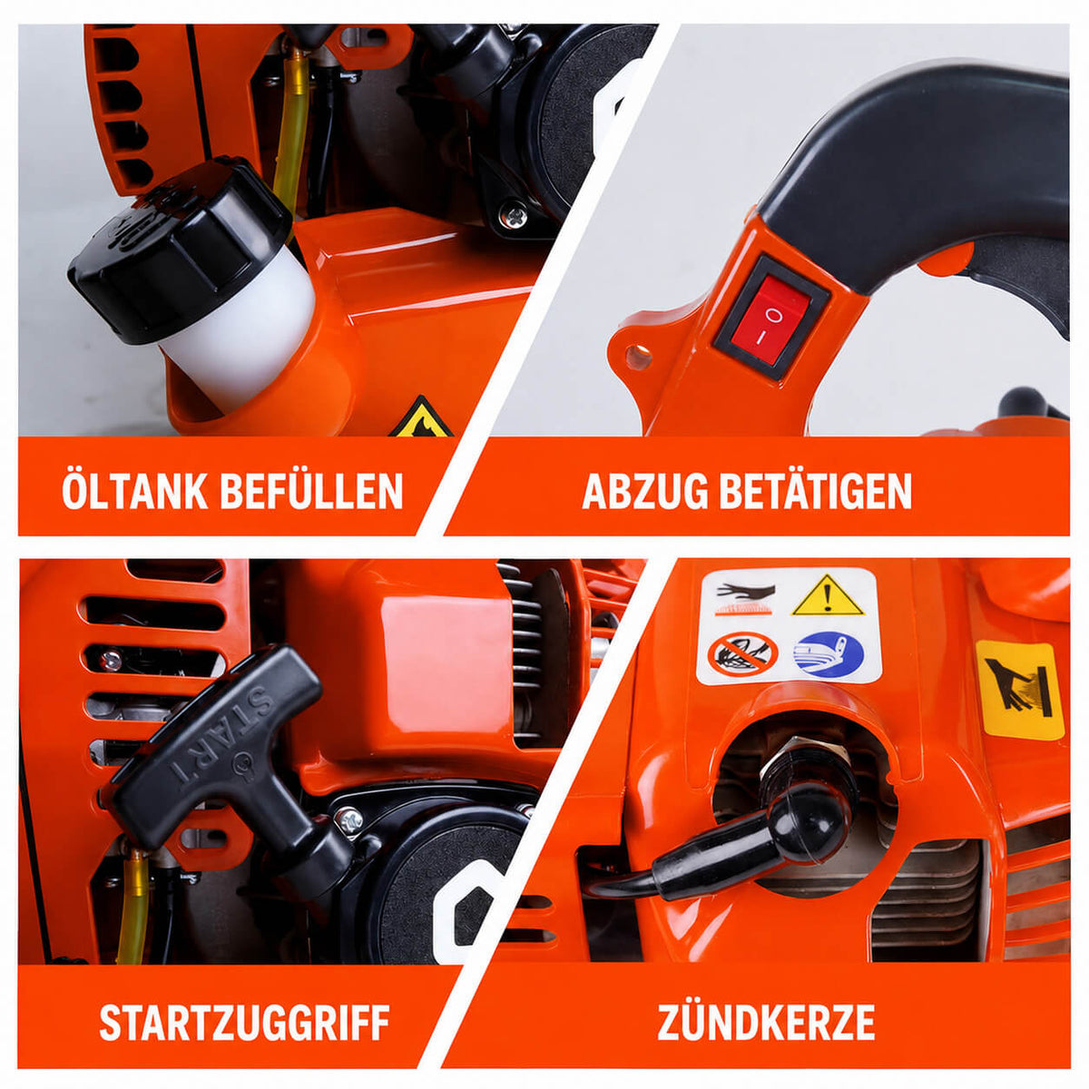 Garvee Benzin-Laubbläser 26cc, 490 CFM, 280 MPH, Handgerät mit Tempomat und ergonomischem Griff zur Laubentfernung in Garten, Hof, Einfahrt und auf der Terrasse