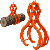 Garvee Forstzange 71 cm mit 4 Klauen, Schwerlast-Holzgreifer bis 1.500 kg, aus Stahl mit Rundöse, für Traktor, ATV/UTV und Frontlader, Orange - Orange