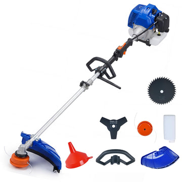 Garvee 52cc Benzin-Rasentrimmer 3-in-1: Multifunktionaler Freischneider & Kantenschneider mit 40-Zahn-Stahlklinge, 1,1L Tank & Ergonomischem Schultergurt