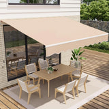 Garvee Markise 4 x 2.5 m, Aluminiumrahmen, Wasserdicht, UV-Schutz, Für Terrasse & Balkon, Beige - Beige