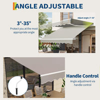 Garvee Markise 4 x 2.5 m, Aluminiumrahmen, Wasserdicht, UV-Schutz, Für Terrasse & Balkon, Grau