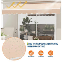 Garvee Markise 3.5 x 2.5 m, Aluminiumrahmen, Wasserdicht, UV-Schutz, Für Terrasse & Balkon, Beige