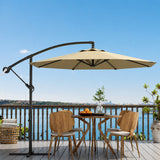 GARVEE Ampelschirm 300 cm, 360° drehbar, UV50+ Sonnenschirm mit Kurbel & Neigefunktion, Freiarmschirm für Garten, Terrasse & Balkon, Beige - Beige