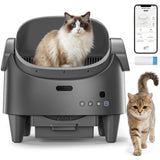 Garvee Automatische selbstreinigende Katzenstreu mit oberer Öffnung, intelligente elektrische Katzentoilette mit App und Geruchskontrolle für Zuhause und Reisen - Grau