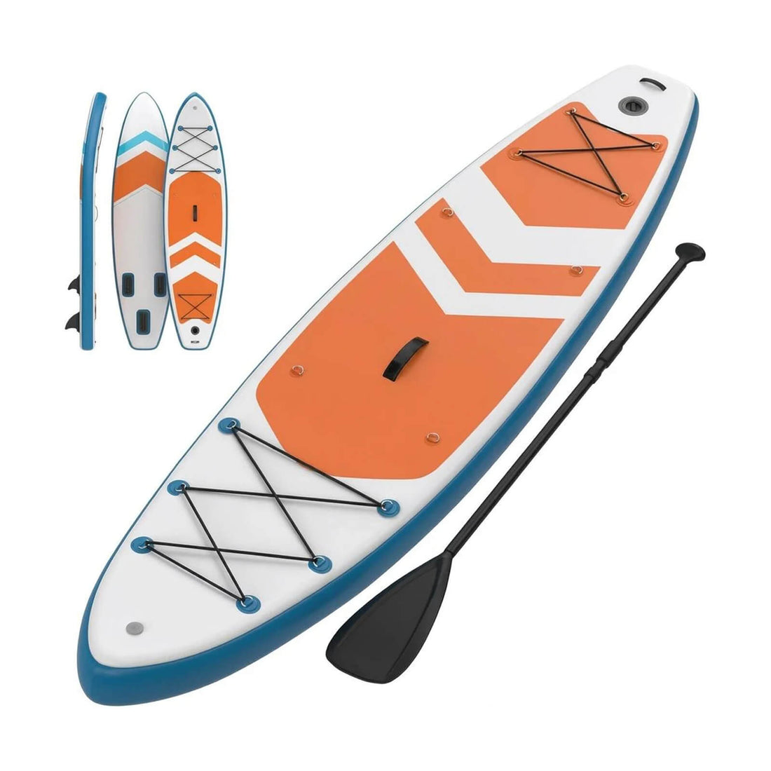 GARVEE SUP Board Aufblasbar 335 cm, Stand Up Paddle Board mit Rutschfestem EVA-Deck, 3 Finnen, Tragetasche & Zubehör, Ideal für Yoga, Angeln & Freizeit