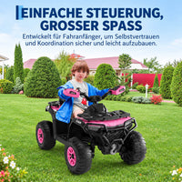 Garvee Kinder Elektro-Quad 12V, Elektrisches Kinderfahrzeug mit Fernbedienung, 2×35W Motoren, LED-Lichtern & Musik, für Kinder von 3–8 Jahren, Rosa