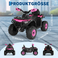Garvee Kinder Elektro-Quad 12V, Elektrisches Kinderfahrzeug mit Fernbedienung, 2×35W Motoren, LED-Lichtern & Musik, für Kinder von 3–8 Jahren, Rosa