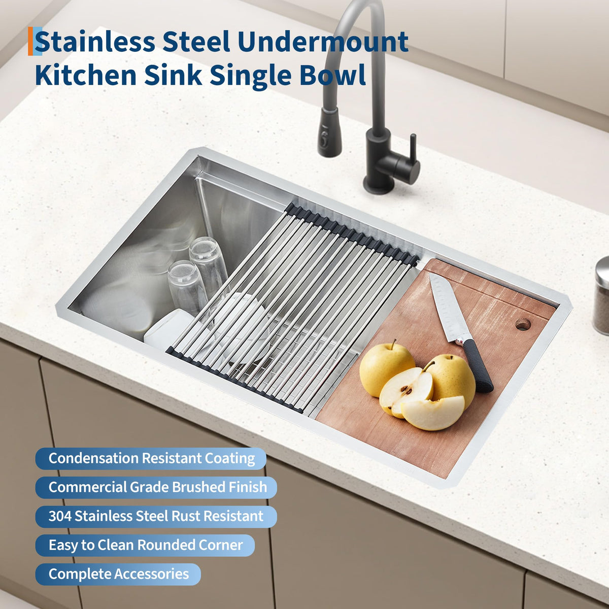 Edelstahl-Unterbauspüle für die Küche (Einzelbecken)-PTH_33896DS5