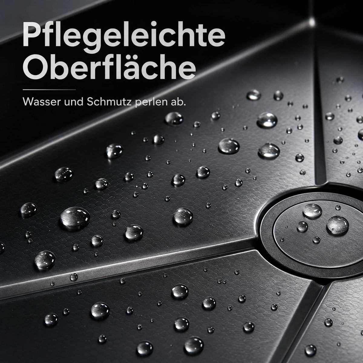 Garvee Küchenspüle Einbauspüle aus Edelstahl (80 × 45 × 23 cm), tiefes Einzelbecken in Schwarz mit Wasserfallfunktion, Armatur, R-Auslaufdesign & Montageset für Küche und Bar