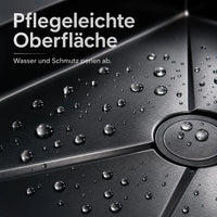 Garvee Küchenspüle Einbauspüle aus Edelstahl (80 × 45 × 23 cm), tiefes Einzelbecken in Schwarz mit Wasserfallfunktion, Armatur, R-Auslaufdesign & Montageset für Küche und Bar