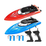 Garvee RC Boot Set 2, 10 Km/h, 2.4 GHz, Mit 4 Akkus, Wasserdicht, Für Pool & See - Rot und Blau