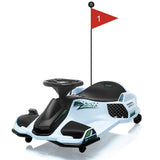 Garvee Weiß 24V Elektro-Gokart für Kinder mit LED Licht 180W Motor bis 7.5 mph Für Kinder 6-12 Jahre Outdoor Rennspaß - Weiß