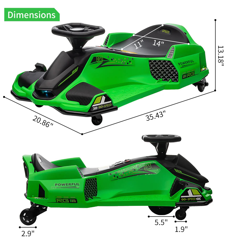 Garvee 24V Elektro-Gokart für Kinder mit LED Licht 180W Motor bis 7.5 mph Für Kinder 6-12 Jahre Outdoor Rennspaß