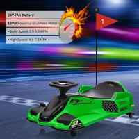 Garvee 24V Elektro-Gokart für Kinder mit LED Licht 180W Motor bis 7.5 mph Für Kinder 6-12 Jahre Outdoor Rennspaß