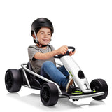 Garvee 24V Elektro-Gokart für Kinder, 2×300W Motoren, Kinder Elektro Drift Kart 8–12, 110×77×54 cm Weiß - Weiß