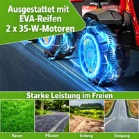 Garvee Kinder-Elektrotraktor 12 V mit abnehmbarem Anhänger, 2 × 35 W Motoren, Selbstfahrmodus und Eltern-Fernbedienung, LED-Licht und Musik, ab 3 Jahren