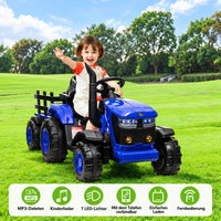 Garvee Kinder-Elektrotraktor 12 V mit abnehmbarem Anhänger, 2 × 35 W Motoren, Selbstfahrmodus und Eltern-Fernbedienung, LED-Licht und Musik, ab 3 Jahren