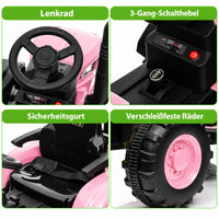 Garvee Kinder-Elektrotraktor 12 V mit abnehmbarem Anhänger, 2 × 35 W Motoren, Selbstfahrmodus und Eltern-Fernbedienung, LED-Licht und Musik, ab 3 Jahren