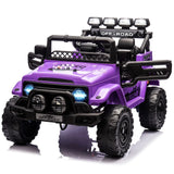 Garvee Kinder Elektroauto Geländewagen 12V, Violett mit Fernbedienung, 2-Sitzer, 5 km/h, Musik & LED-Lichter, 3-5 Jahre - Violett