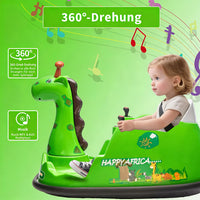 Garvee Elektro-Autoscooter für Kinder 360° Drehung Giraffe Design Grün mit LED für Kinder ab 2 Jahren