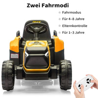 Garvee Kinder-Elektrotraktor 12 V mit Doppelmotor, 2 Geschwindigkeiten, LED-Licht, Hupe und Traktorengeräuschen, Aufsitzfahrzeug für Garten und Hof, ab 3 Jahren