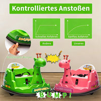Garvee Elektro-Autoscooter für Kinder 360° Drehung Giraffe Design Grün mit LED für Kinder ab 2 Jahren