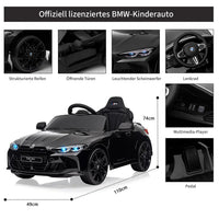 Garvee BMW M4 Kinder Elektroauto 12V, lizenzierter Elektro-Sportwagen mit Fernbedienung, Sicherheitsgurt, LED, USB/SD/Bluetooth, für Kinder 3–8 Jahre, Schwarz